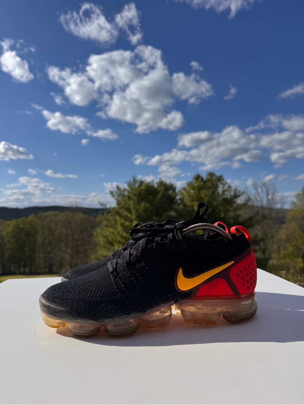 Nike Air VaporMax Flyknit 2 Black Red Men’s Sneakers Size 11